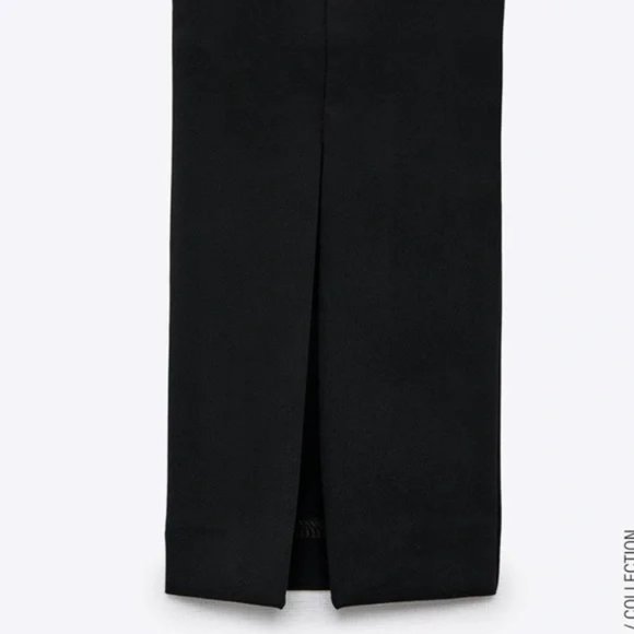 NWOT Zara Women's extra long high rise black slit flare leggings, Size S - Picture 6 of 12